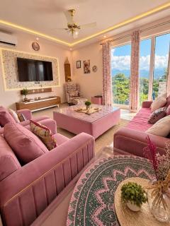Musk Rose, A Pink-hued villa with pool & views - 0
