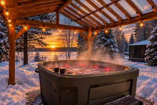 Chalet Oasis lake view and access spa fireplace close to Lac Saint-Jean - 0