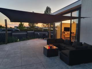 Breskens Chalet Strand Oase mit Zaun & Sichtschutz J281 - 0