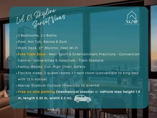 Luxe 3BR Skyline Sunset Residence Level 63 - CBD Views, Parking, Pool, Sauna, Gym - 3