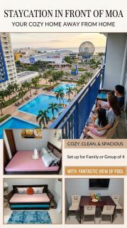 Staycation Infront of Moa Sea Residences Tower A Near Dfa Macapagal, NU Moa, PICC, World Trade, Star City, Ayala Mall, Parqal Mall, NAIA 1,2,3 - 9