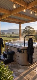 Y Golchdy, romantic cottage style cabin, spa hot tub, Mountain Views, dog friendly - 8