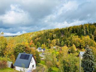 Urige Berghütte mit Kamin und Sauna im Erzgebirge nahe Schwarzwassertal - 0