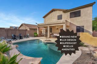 Rustic Desert Retreat Pool Fire Pit Pets - 0