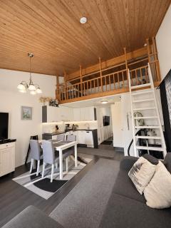 Pronssi Villa, Vuokatin ytimessä sisältyy Ilmainen pysäköinti, Sauna, etu terassi ja piha alue, Wi-Fi, SmartTV - 9