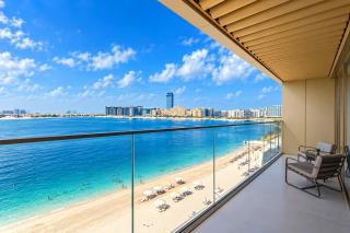 Vogue Vacation Homes, Emaar Beachfront Grand Bleu Designed by Elie Saab, near JBR and Palm Jumeirah, Two Bedroom Apartment with Balcony and Private Beach, Access to all Amenities - 0