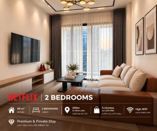 200m to West Lake - Luxury Apartment - 2BR - 3min to Lotte - Highrise - 0