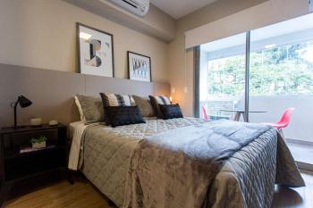 BHaus Vila Madalena Eside - Studio Premium com Varanda - Cama Queen - 3o andar - Rua Girassol - Piscina no Rooftop - Academia - Lavanderia pay per use - es1, São Paulo (fotografie 3)