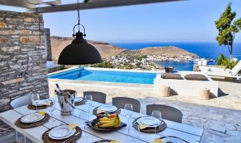 Luxurious & Stylish villa with a swimming pool, sea and sunset view., Ioulida (zdjęcie 2)