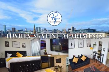 Penthouse - Amazing City Skyline Views - Balcony - FREE extra 2 hours - FREE Parking - Utilita Arena - Bullring Shopping - New St Station- Super King Size Bed, Birmingham (foto 2)