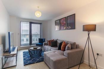 Stylish & Spacious Salford Quays one bedroom high floor apartment with balcony, Manchester (fotografie 3)