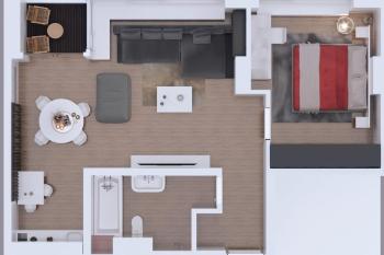 City view from 27th floor, free parking, keyless, Bratislava (fotografie 5)