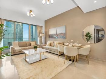 Luxury 1BR 5min to Dubai Mall Burj Khalifa View from pool, Дубай (фото 2)