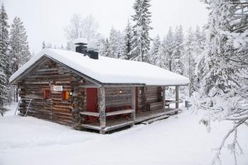 Satu, kahden makuuhuoneen kelomökki, lukuisten polkujen, polkupyöräreitin sekä kalaisan tunturilammen vieressä, Syöte (fotografie 4)