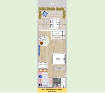 New Studio with Sunny Terrace & Air Condition, Цюрих (фото 3)