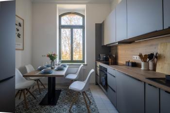 Goethe Palais am Großen Garten, Arbeitsplatz, ruhig, max 6P, Smart-TV, eigener Parkplatz, Drážďany (fotografie 5)