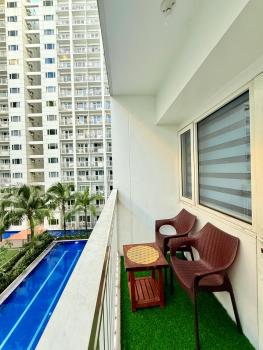 Modern Double-Sized Bed with Netflix & Pool View, Manila (fotografie 5)