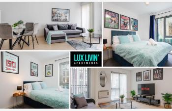 Lux Livin' Apartments - Luxury 2 Bed Apartment City Centre Free Parking, Manchester (zdjęcie 2)
