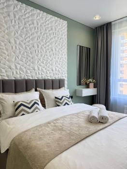 Двухкомнатная квартира с дизайнерским интерьером и видом на горы, Almaty (foto 4)
