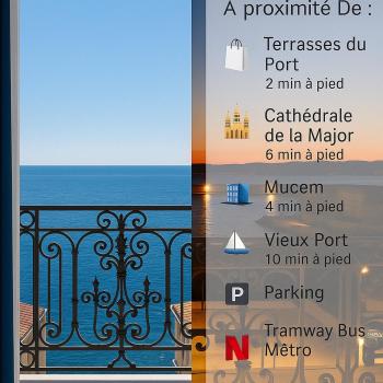 Appartement luxueux à la joliette avec vue Mer, Marseille (fotografie 2)