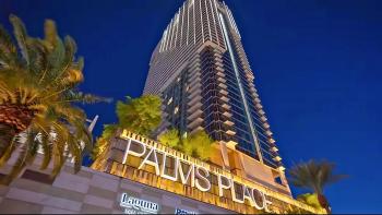 1 Bedroom Balcony Collection Living Room & Jet Tub Bath - StripSuite Palms Place Hotel, Resort & Casino - NO RESORT FEE, Las Vegas (photo 3)