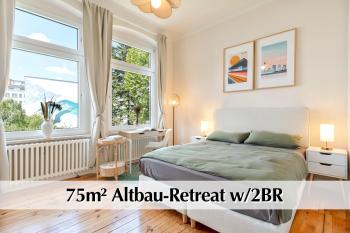 Calm City Escape - 75m2 Central Berlin Altbau-Apartment, 2BR, Smart-TV, Garden, Berlín (foto 2)