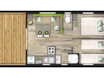 Mobil-home avec terrasse pour 5 personnes, 2 chambres - API-1-52-791, Seillac (photo 5)