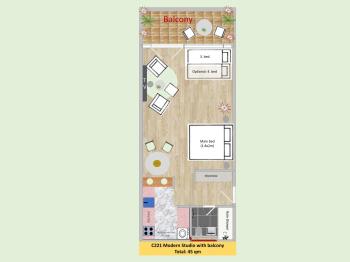 Modern City Studio with Air Condition & Balcony, Zürich (photo 3)
