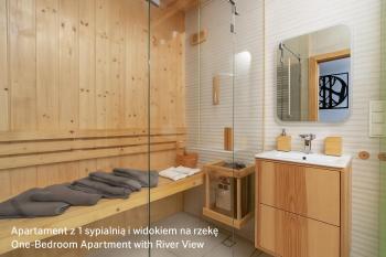 Jesionowe Apartamenty Ashwood Apartments Widok na Odrę 1,4 km od Rynku Parking Podziemny w Cenie Klimatyzacja Sauna w 1 Apt River Oder view 1,4 km Market Square Underground parking Balcony Air conditioning, Breslau (Foto 2)