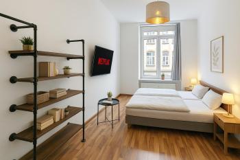 Leipzig Zentrum, Schnelles WLAN, TVs in allen 5 Zimmern, Self-Check-in, 5 Riesige Zimmer für große Gruppen, Aufzug, Leipzig (foto 5)