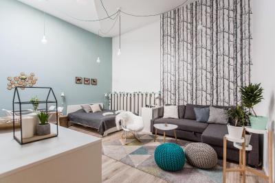 Sunlit forest in the centre