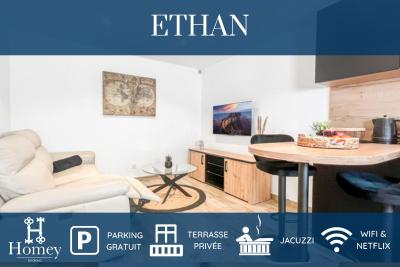 HOMEY ETHAN - Free Parking - Terrasse privée - Wifi et Netflix - Jacuzzi