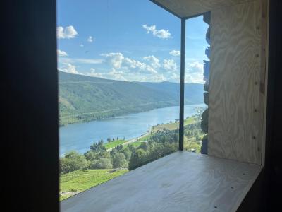 Architect designed sleeping box in barn