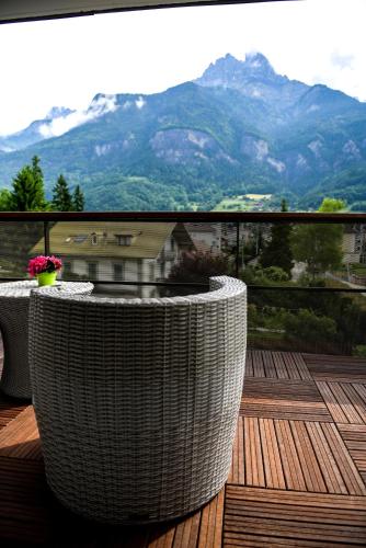 陽台/露台, Appartement au pied du Mont-Blanc ! in 薩朗什