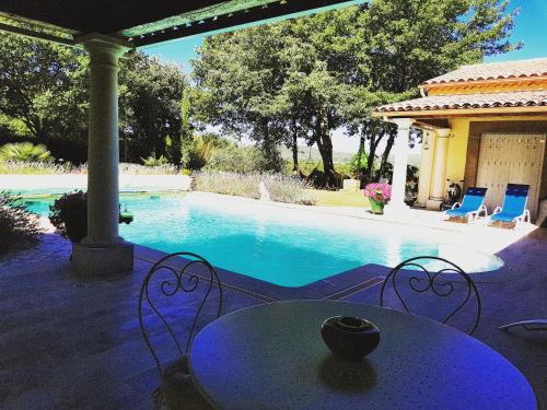 Balkons/terase, Chambre d'Hote Couguiolet - avec piscine in Foissac (Languedoc-Roussillon)