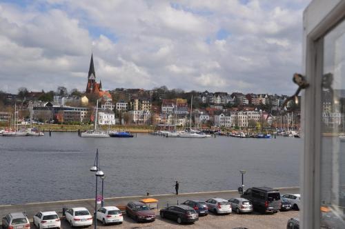 Hafenblick vom Kapitänshaus in Flensburg, Deutschland