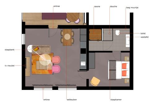 1 queen bed, 1 sofa bed