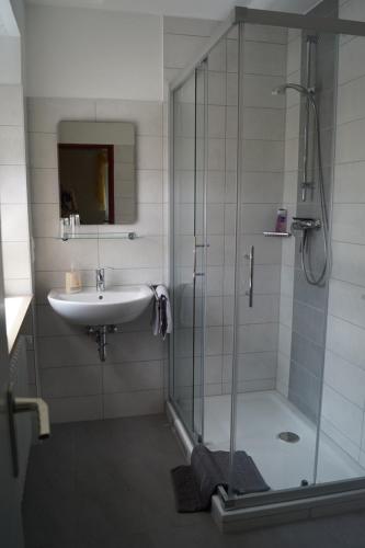 Bathroom, Gastehaus am Steinwald in Friedenfels (Bavaria)