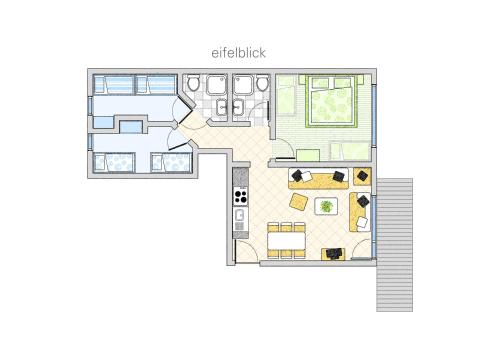 Hotel Waldesblick Room Type - Three-Bedroom Apartment Hotel Waldesblick Room Type - Three-Bedroom Apartment