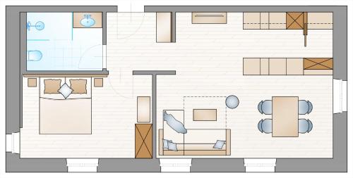 1 queen bed, 1 sofa bed