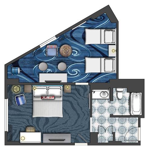 2 bedrooms, 3 beds