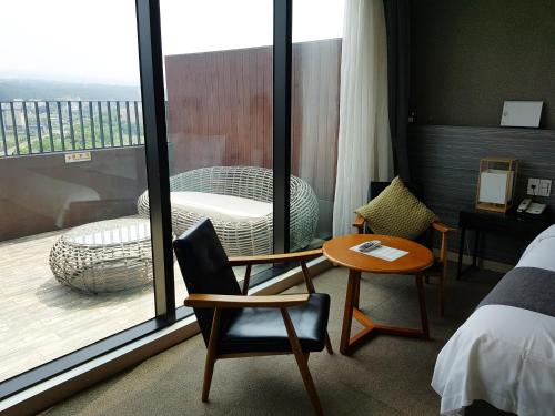 balkon/terras, I Jin Hotel in Jeju