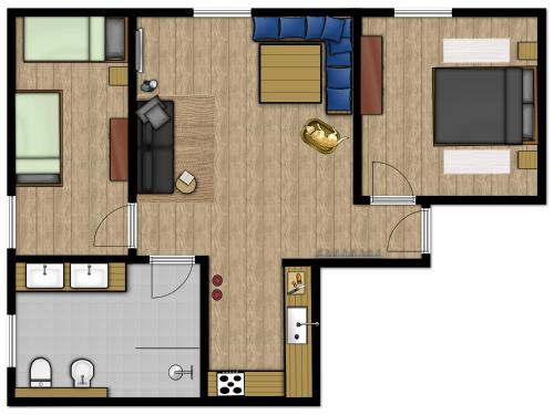 2 bedrooms, 4 beds
