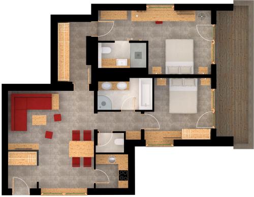2 bedrooms, 3 beds