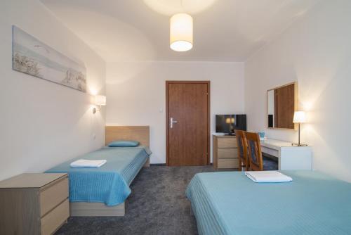 1 double bed, 1 twin bed