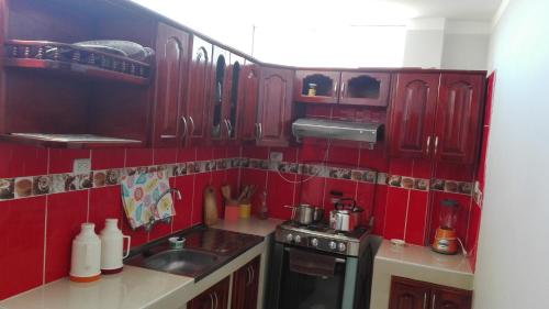 Küche, Hostel Puno Backpackers in Puno