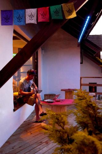 balcon/terrasse, Bonita Lake House - Hostel & Bungalows in San Carlos de Bariloche