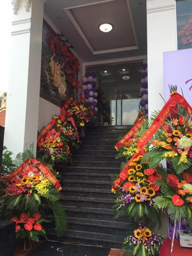 a row of stairs leading up to a balcony, Lavender Hai Phong Hotel in Haiphong