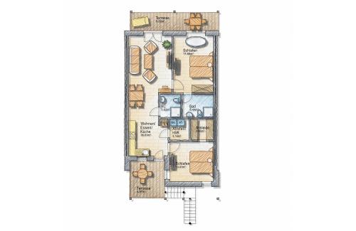 Beach Apartments Heiligenhafen Room Type - 2-Bedroom Apartment mit Meerblick und Badewanne
