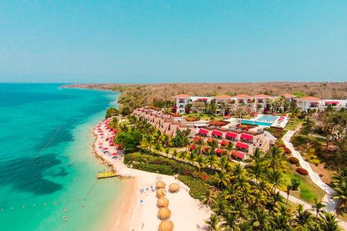 Aerial view of an all inclusive resort in Barú